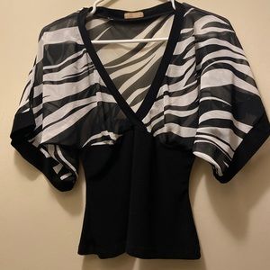 Blouse black and white size S